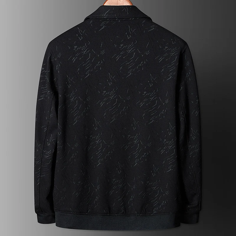 Herren Übergangsjacke im Coach-Stil mit Strukturprint, Druckknopfverschluss und Rippbündchen Drune