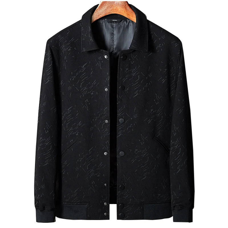 Herren Übergangsjacke im Coach-Stil mit Strukturprint, Druckknopfverschluss und Rippbündchen Drune