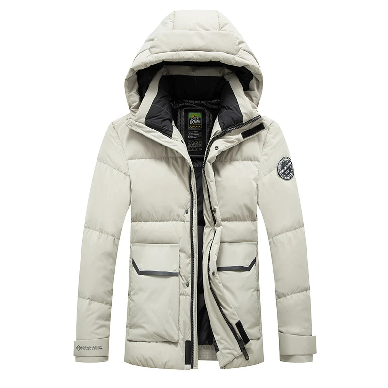 Herren Thermo-Steppjacke mit Daunenmix, winddichter Kapuze und Multifunktions-Taschen Drune