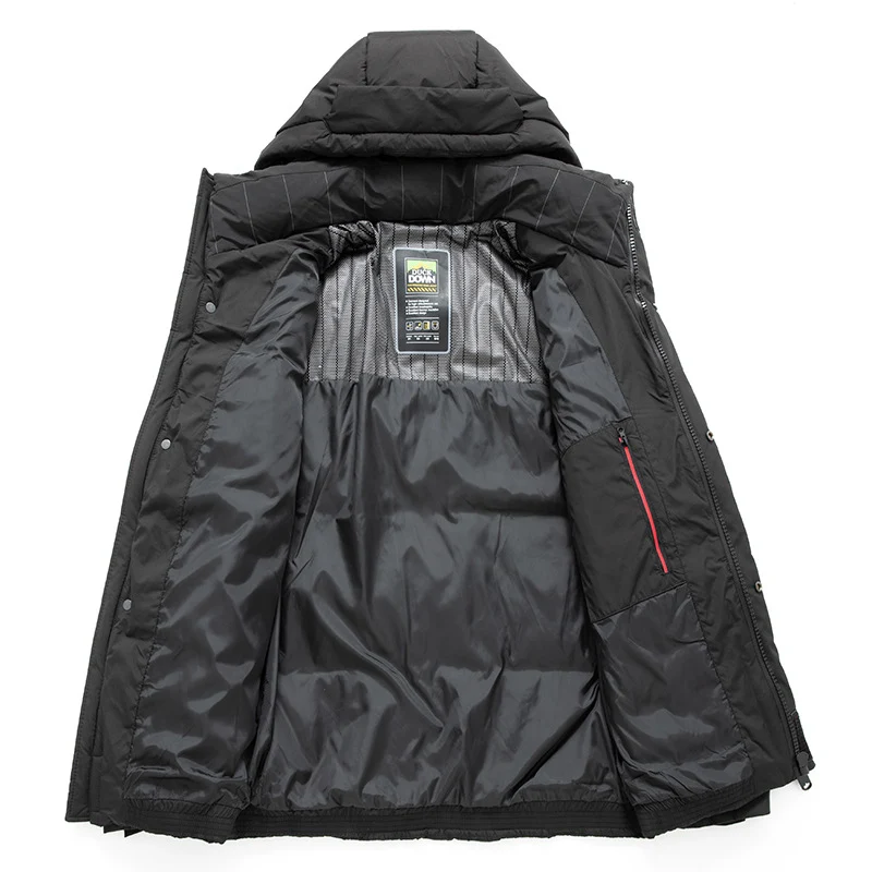 Herren Thermo-Steppjacke mit Daunenmix, winddichter Kapuze und Multifunktions-Taschen Drune
