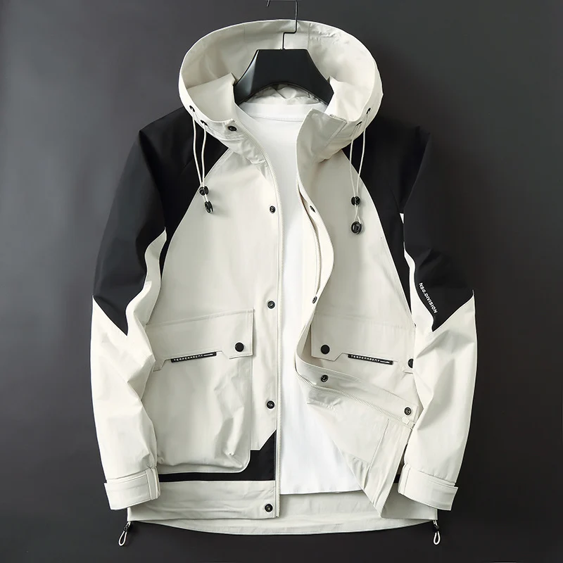 Herren Technische Softshell-Parka mit Kapuze, wasserabweisend und funktionalen Utility-Taschen Drune