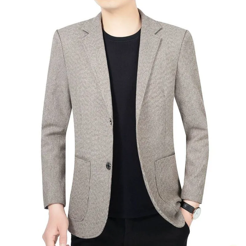 Herren Tailliertes Wollmix-Sakko im Casual-Blazer-Stil mit aufgesetzten Taschen Drune