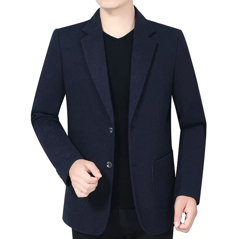 Herren Tailliertes Wollmix-Sakko im Casual-Blazer-Stil mit aufgesetzten Taschen Drune