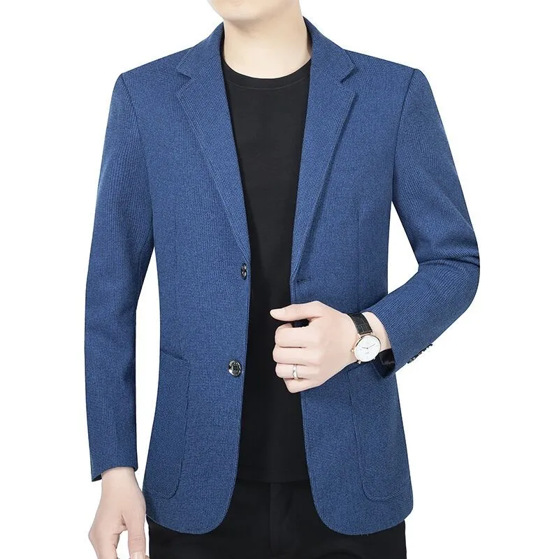 Herren Tailliertes Wollmix-Sakko im Casual-Blazer-Stil mit aufgesetzten Taschen Drune