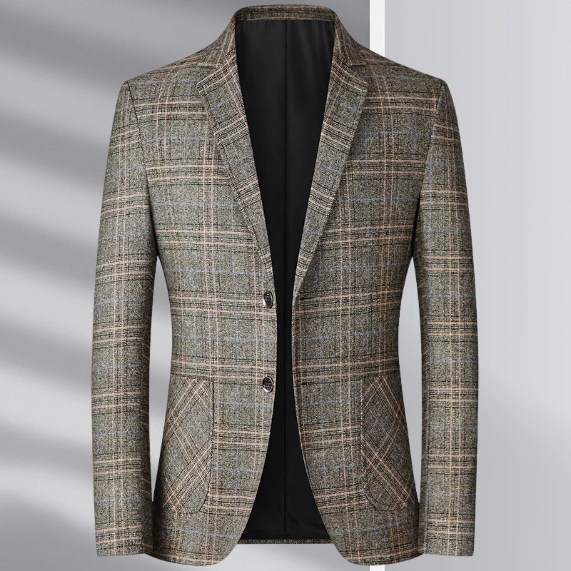 Herren Tailliertes Glencheck-Sakko im Slim-Fit mit aufgesetzten Taschen Drune