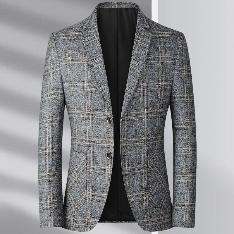 Herren Tailliertes Glencheck-Sakko im Slim-Fit mit aufgesetzten Taschen Drune