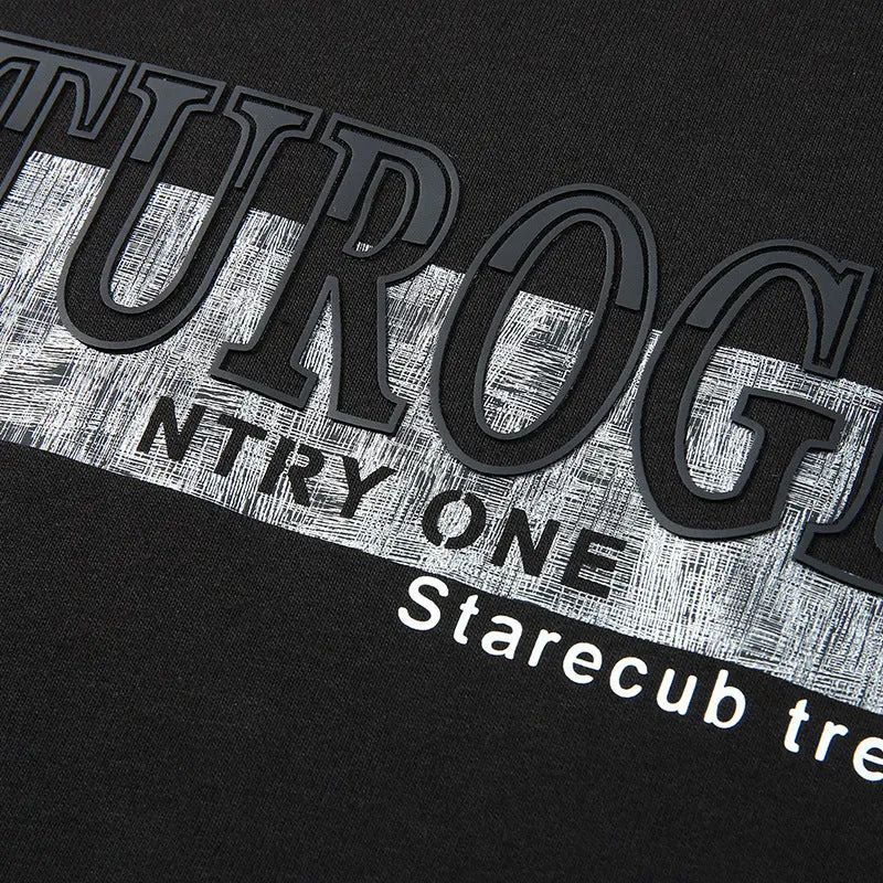 Herren Sweatshirt mit Rundhals, geradem Schnitt und modernem Logoprint Drune