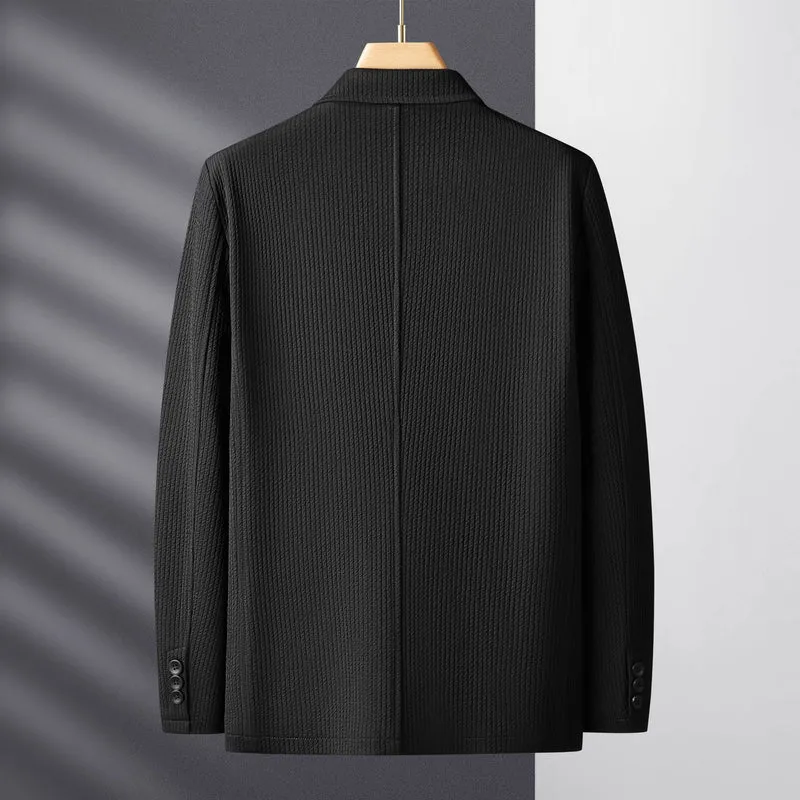 Herren Strukturierter Strickblazer mit Strukturmuster und aufgesetzten Taschen Drune