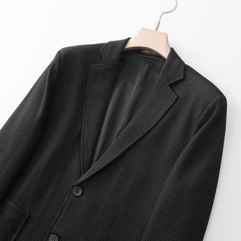 Herren Strukturierter Strickblazer mit Strukturmuster und aufgesetzten Taschen Drune