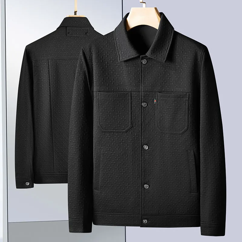 Herren Strukturierte Hemdenjacke mit geprägter Oberfläche und aufgesetzten Brusttaschen Drune
