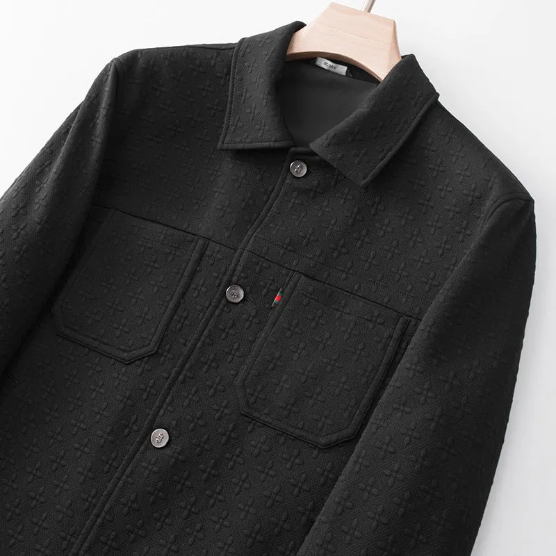 Herren Strukturierte Hemdenjacke mit geprägter Oberfläche und aufgesetzten Brusttaschen Drune