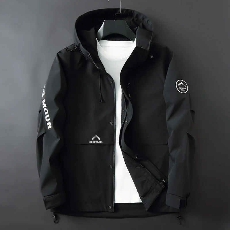 Herren Softshell-Parka mit Kapuze, winddichter und wasserabweisender Membran sowie Logo-Applikationen Drune