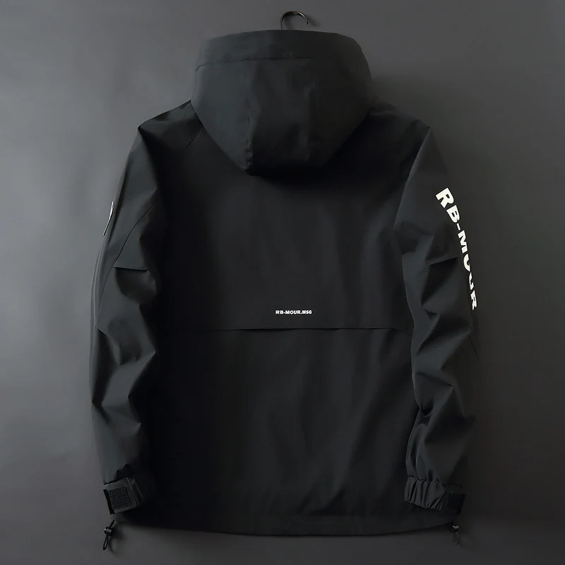 Herren Softshell-Parka mit Kapuze, winddichter und wasserabweisender Membran sowie Logo-Applikationen Drune