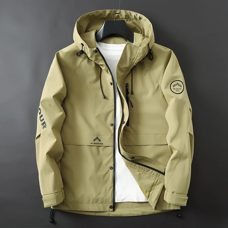 Herren Softshell-Parka mit Kapuze, winddichter und wasserabweisender Membran sowie Logo-Applikationen Drune