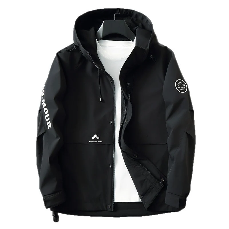 Herren Softshell-Parka mit Kapuze, winddichter und wasserabweisender Membran sowie Logo-Applikationen Drune