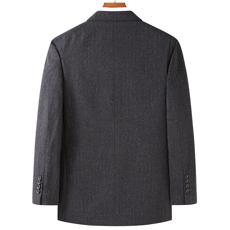 Herren Slim-Fit Business-Sakko mit Reverskragen und Zwei-Knopf-Verschluss Drune
