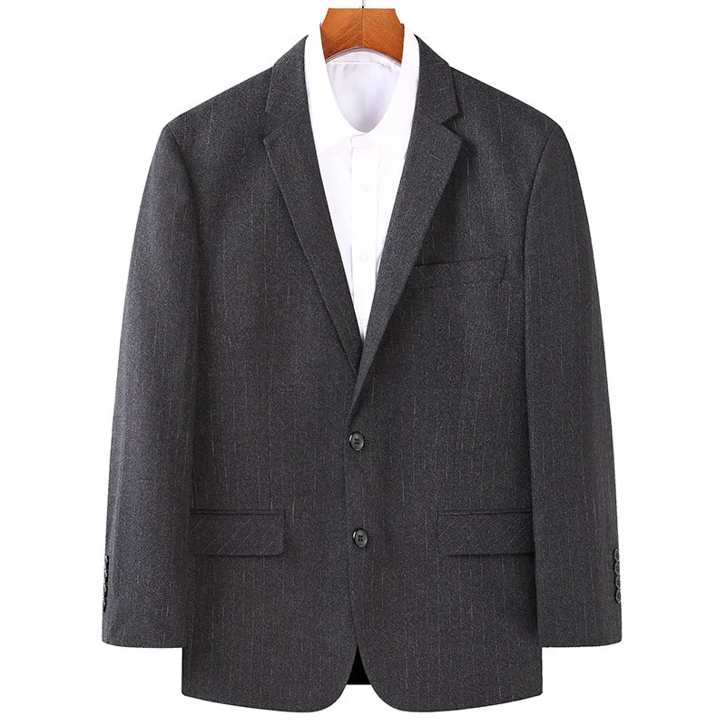 Herren Slim-Fit Business-Sakko mit Reverskragen und Zwei-Knopf-Verschluss Drune