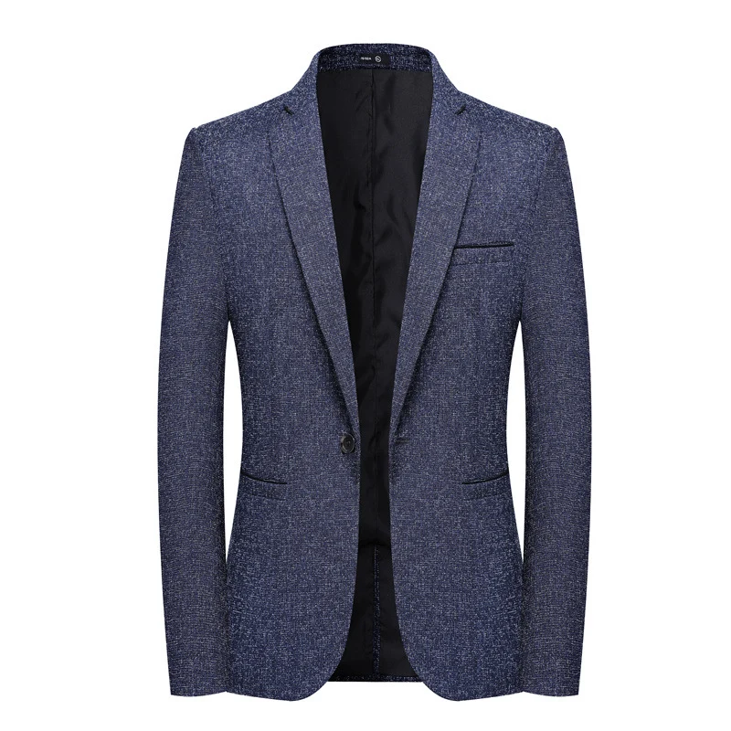 Herren Schlankes Struktur-Sakko im Leinen‑Tweed‑Look mit Ein‑Knopf‑Silhouette Drune