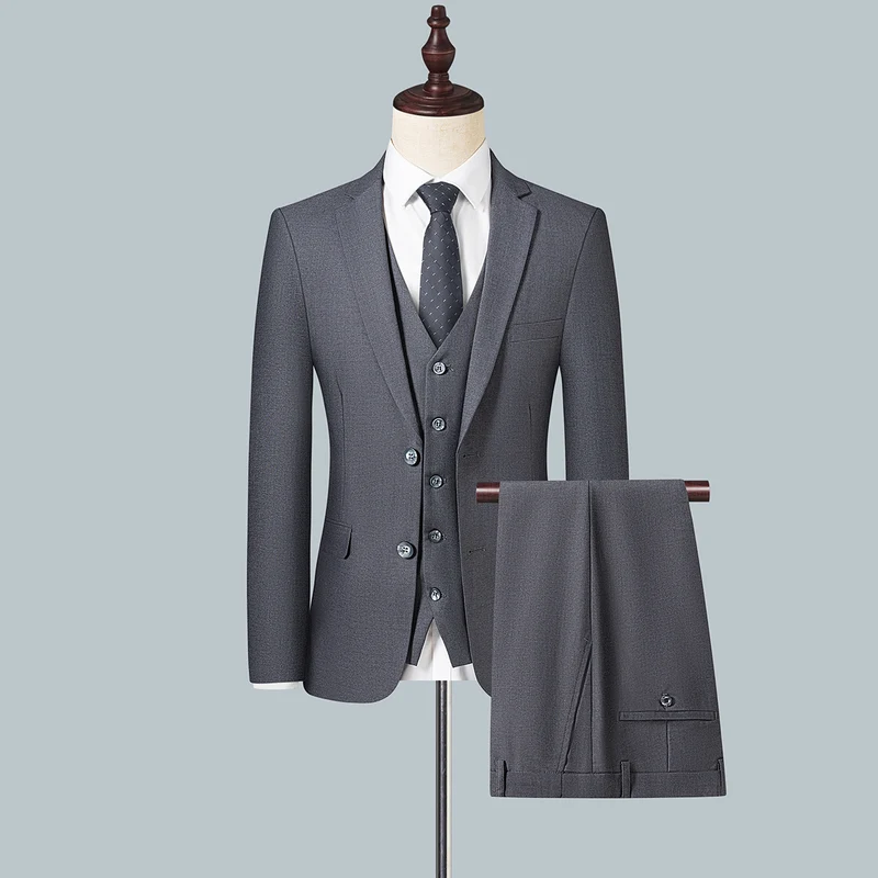 Herren Schlankes Einreihiges Business-Sakko mit Zwei-Knopf-Silhouette Drune