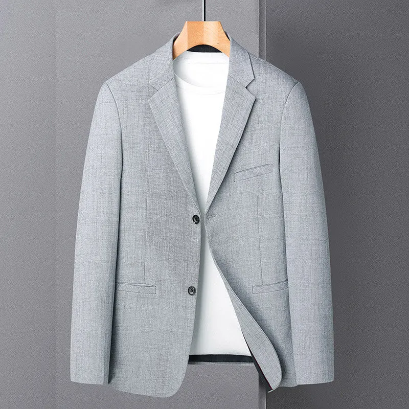 Herren Sakko im Leinen-Look mit schmaler Silhouette und Knopfverschluss Drune