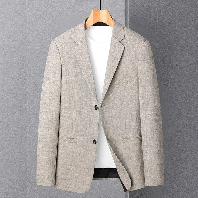 Herren Sakko im Leinen-Look mit schmaler Silhouette und Knopfverschluss Drune
