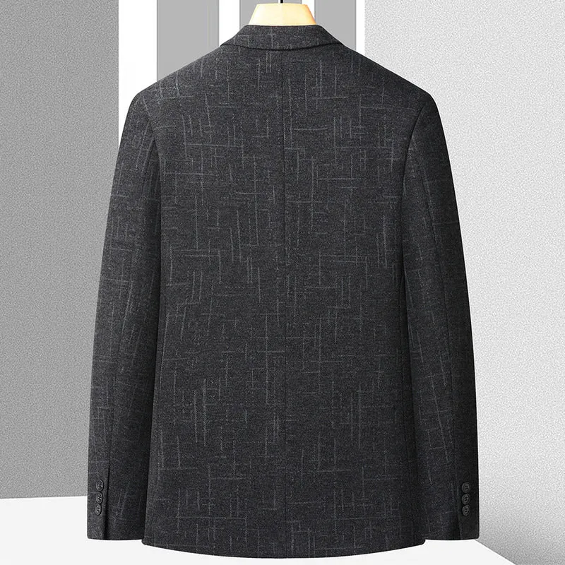 Herren Sakko aus Wollmix mit dezentem Karomuster, leichter Thermo-Innenfütterung und aufgesetzten Taschen Drune