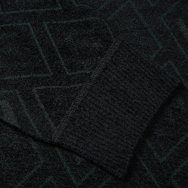 Herren Rauten-Jacquard Rundhalspullover aus feinem Strick Drune