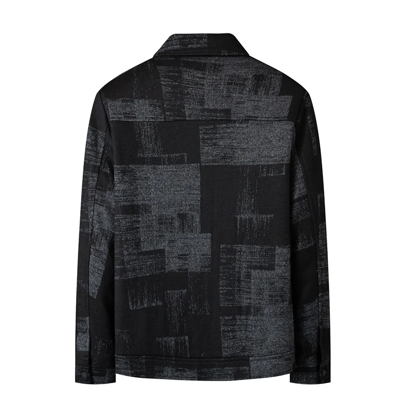 Herren Overshirt-Jacke im Hemdjackenstil mit grafischem Patchmuster und Reißverschluss Drune
