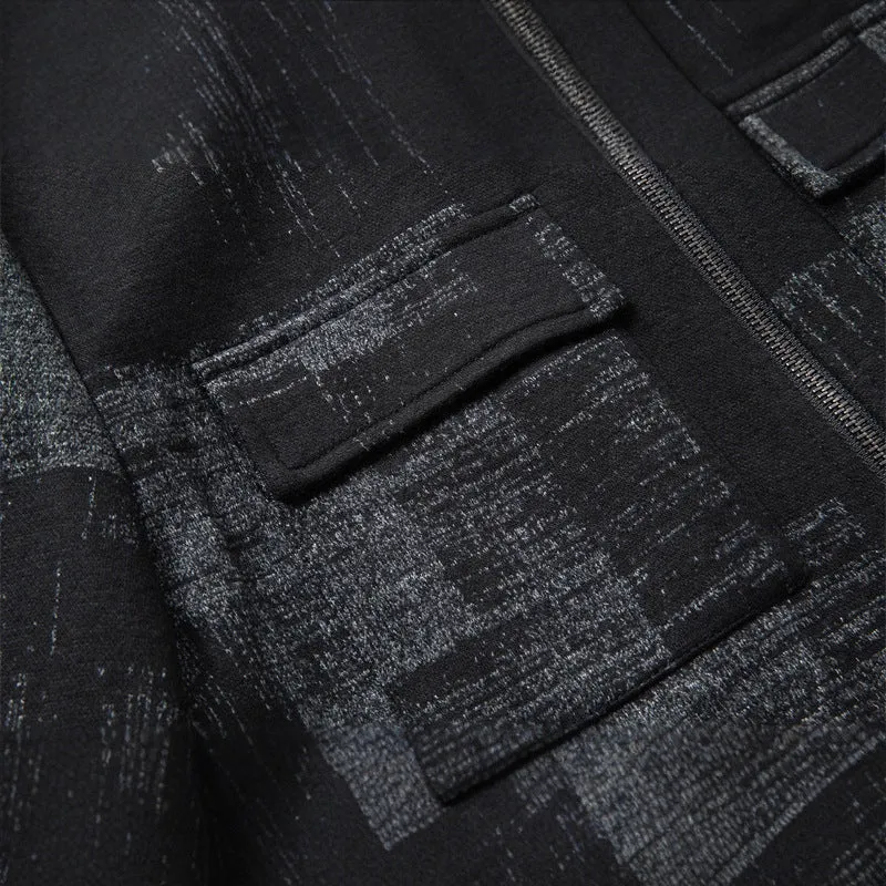 Herren Overshirt-Jacke im Hemdjackenstil mit grafischem Patchmuster und Reißverschluss Drune