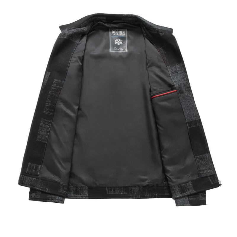 Herren Overshirt-Jacke im Hemdjackenstil mit grafischem Patchmuster und Reißverschluss Drune