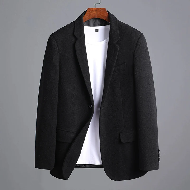 Herren Modernes Wollmix-Sakko im Slim-Fit mit Ein-Knopf und Pattentaschen Drune