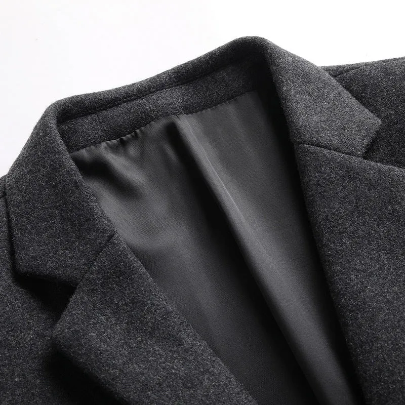 Herren Modernes Wollmix-Sakko im Slim-Fit mit Ein-Knopf und Pattentaschen Drune
