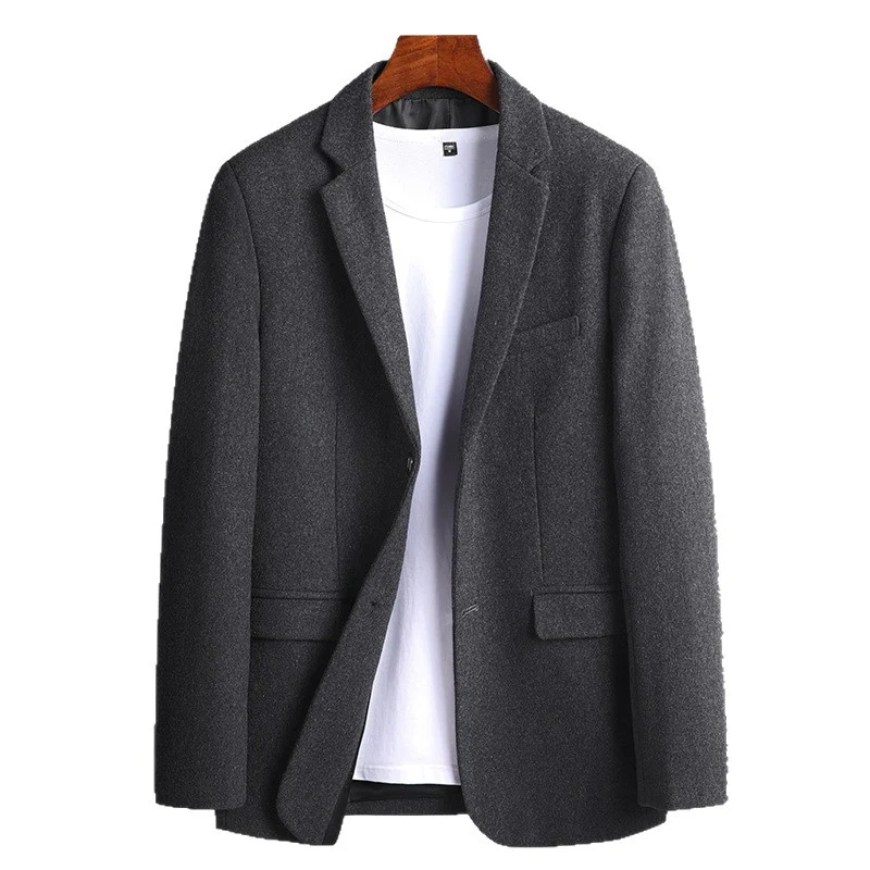 Herren Modernes Wollmix-Sakko im Slim-Fit mit Ein-Knopf und Pattentaschen Drune