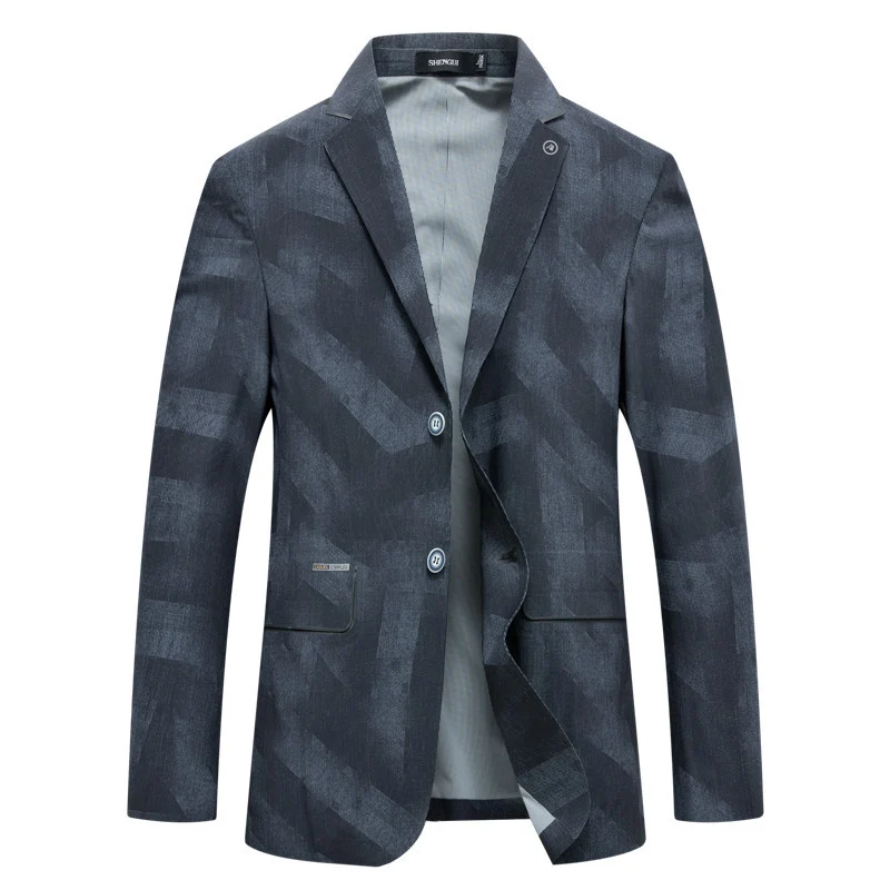 Herren Modernes Slim-Fit Sakko mit dezentem Logo-Jacquard und leichter Innenfütterung Drune