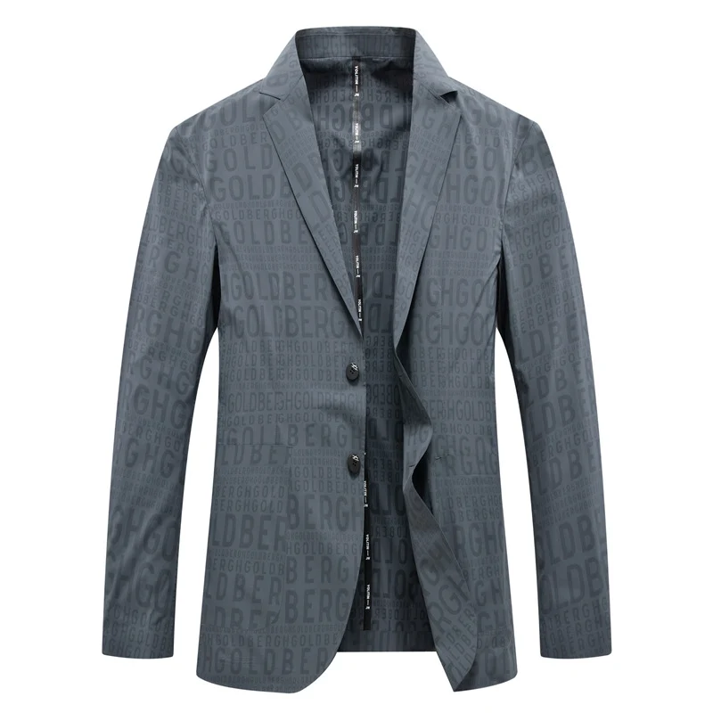 Herren Modernes Slim-Fit Sakko mit dezentem Logo-Jacquard und leichter Innenfütterung Drune