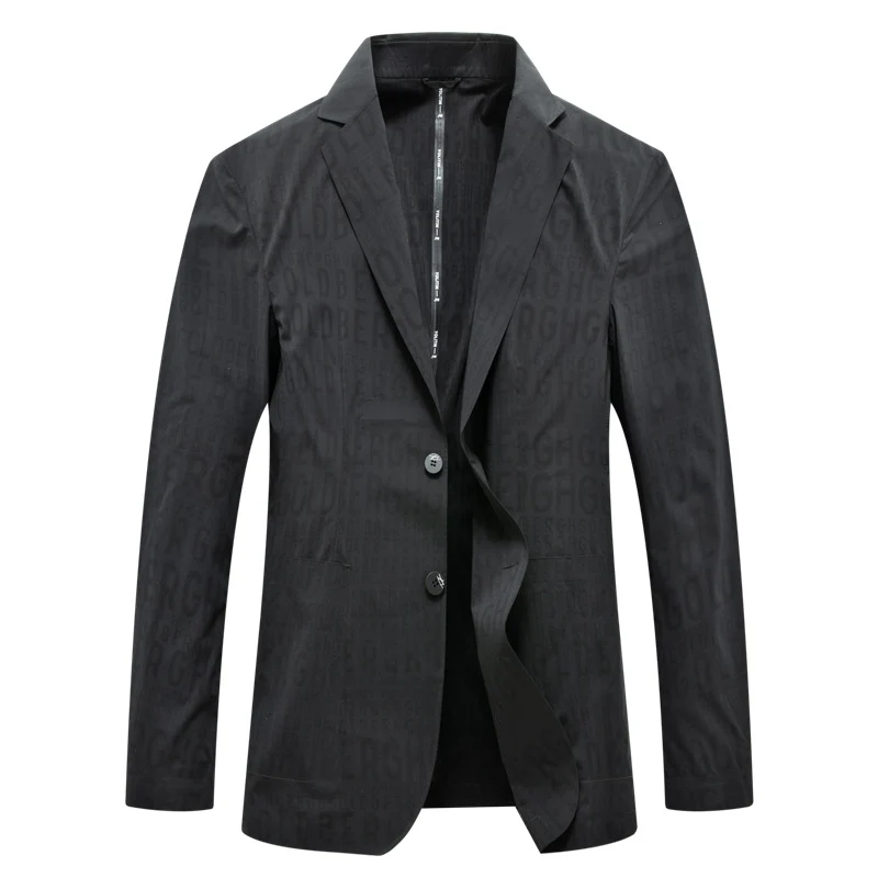 Herren Modernes Slim-Fit Sakko mit dezentem Logo-Jacquard und leichter Innenfütterung Drune