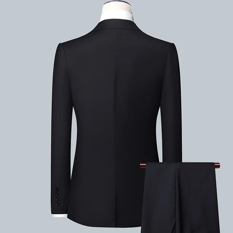 Herren Modernes Slim-Fit Anzug-Sakko mit feiner Struktur, leichtem Stretch und Pattentaschen Drune