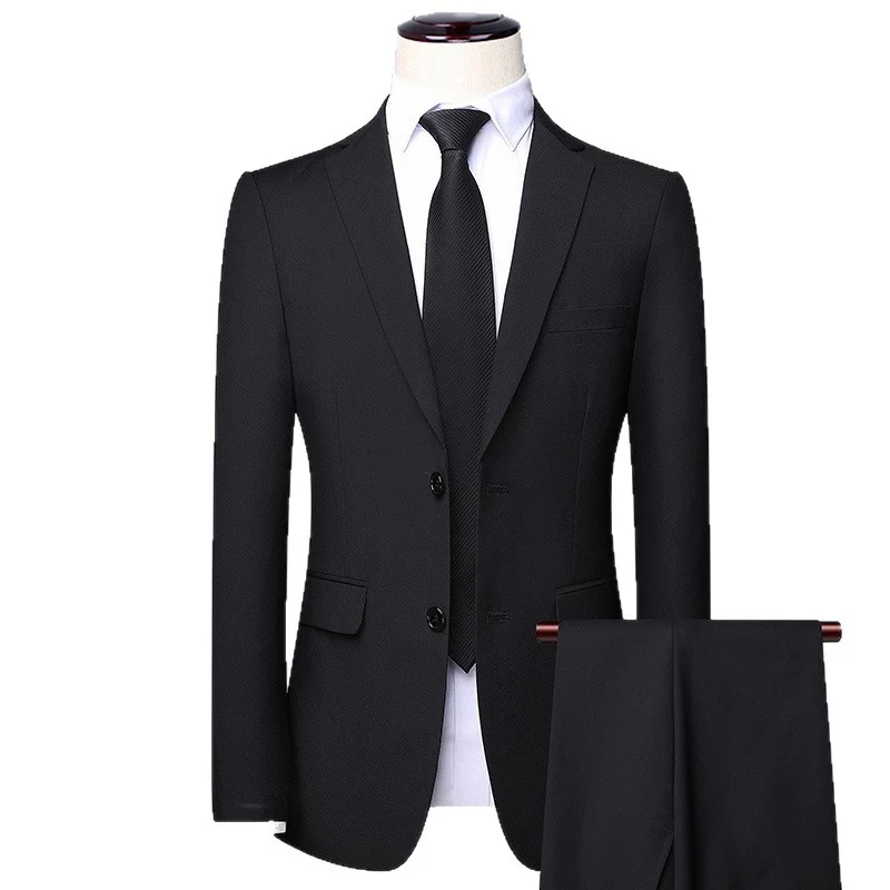 Herren Modernes Slim-Fit Anzug-Sakko mit feiner Struktur, leichtem Stretch und Pattentaschen Drune