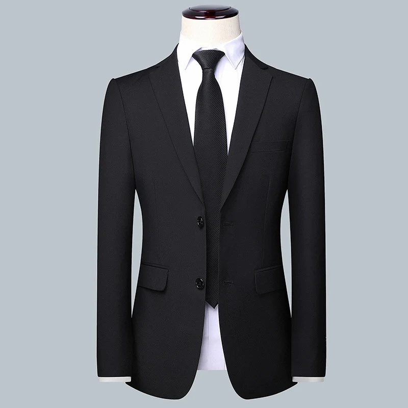 Herren Modernes Slim-Fit Anzug-Sakko mit feiner Struktur, leichtem Stretch und Pattentaschen Drune