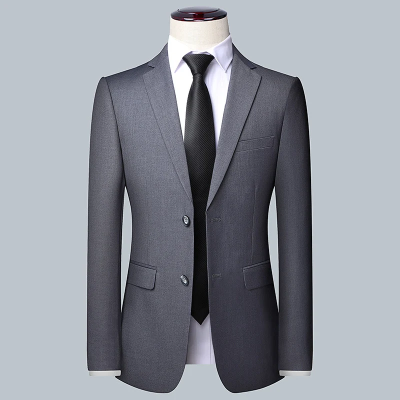 Herren Modernes Slim-Fit Anzug-Sakko mit feiner Struktur, leichtem Stretch und Pattentaschen Drune