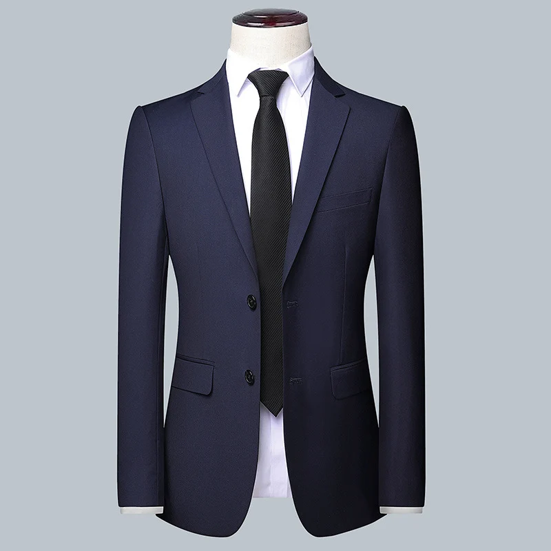 Herren Modernes Slim-Fit Anzug-Sakko mit feiner Struktur, leichtem Stretch und Pattentaschen Drune