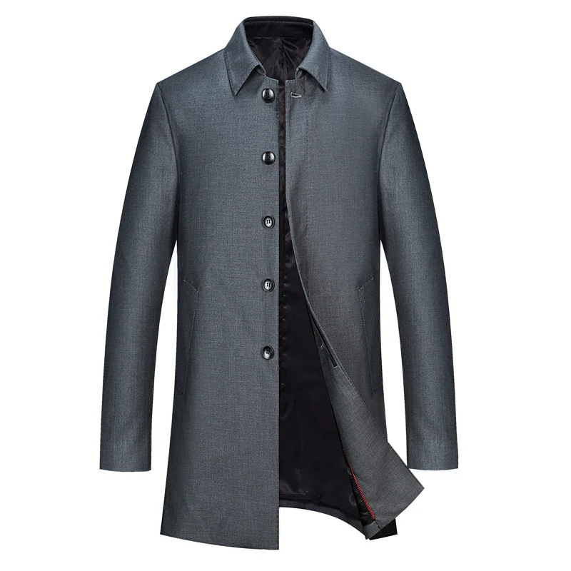 Herren Moderner Business-Mantel mit leichtem Thermofutter und geradem Schnitt Drune