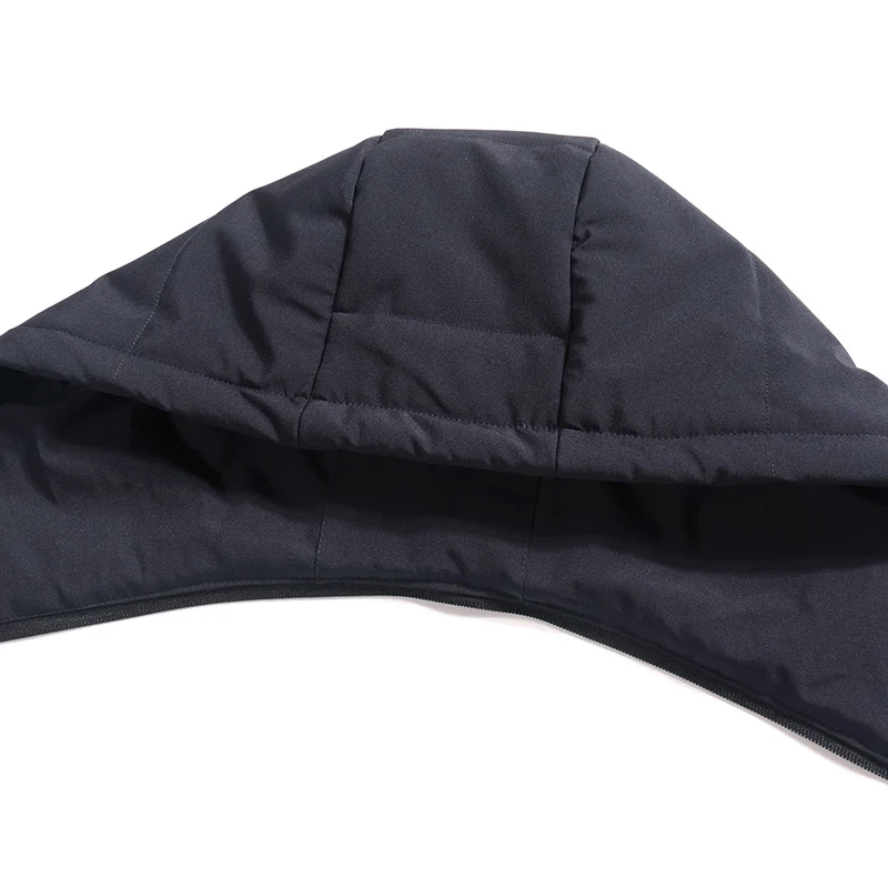 Herren Mittellanger Steppparka mit Kapuze und winddichter Thermoisolierung Drune