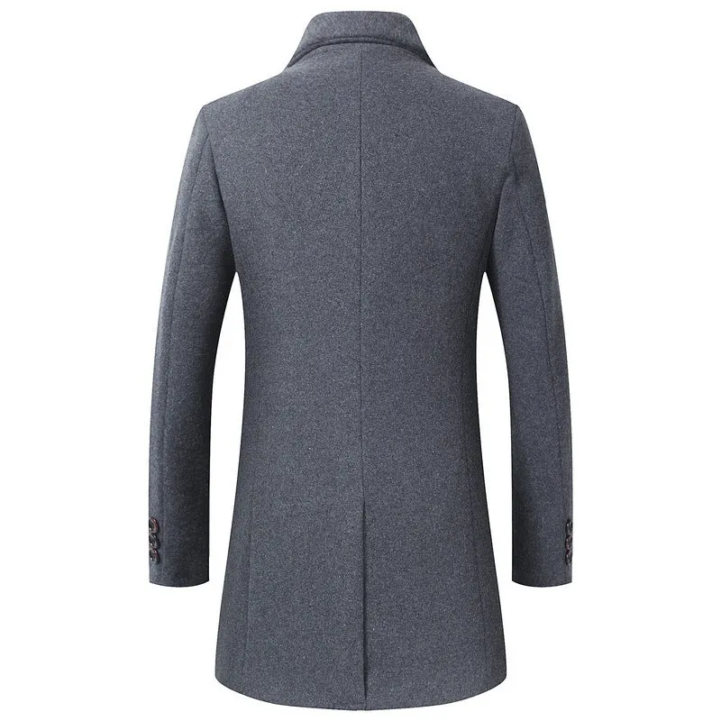 Herren Longline Wollmix-Übermantel mit schlankem Revers und leichter Thermofütterung Drune