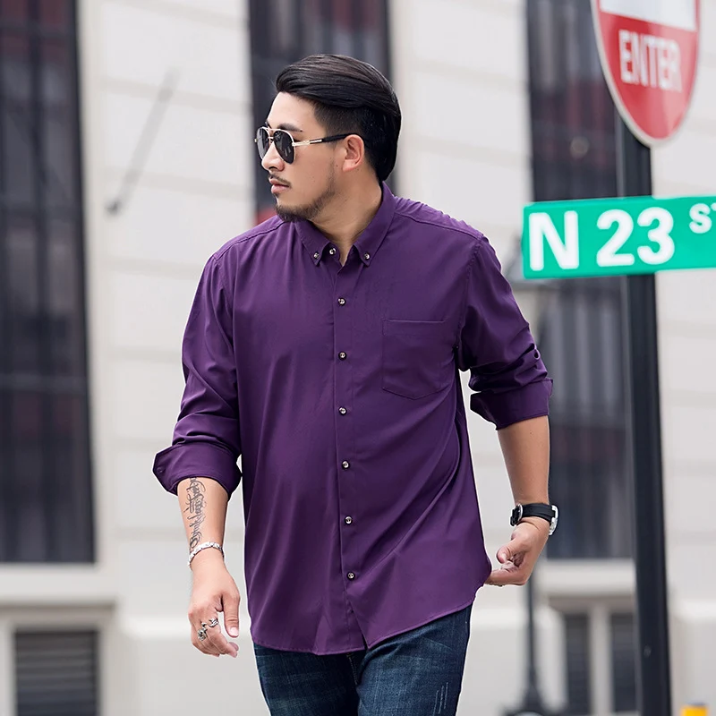 Herren Locker geschnittenes Button-Down-Hemd mit Brusttasche Drune