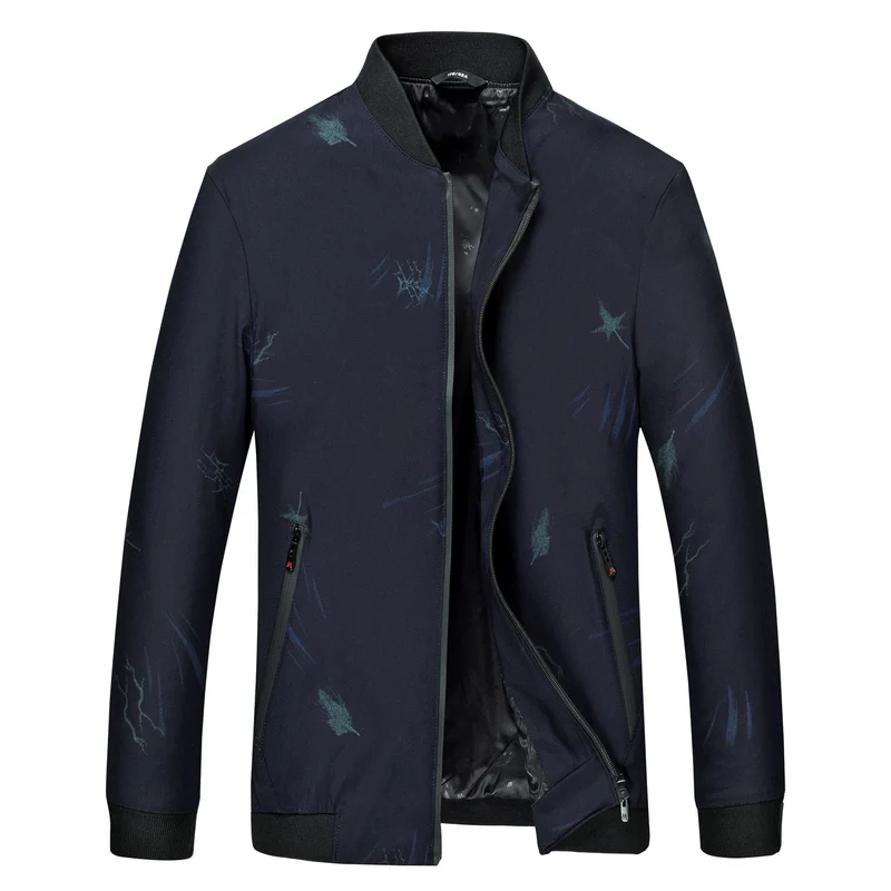 Herren Leichter Bomber mit dezentem Allover-Print, wasserabweisender Oberfläche und Reißverschlusstaschen Drune