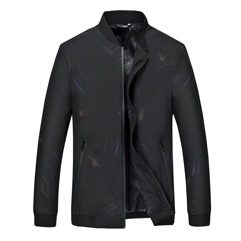 Herren Leichter Bomber mit dezentem Allover-Print, wasserabweisender Oberfläche und Reißverschlusstaschen Drune
