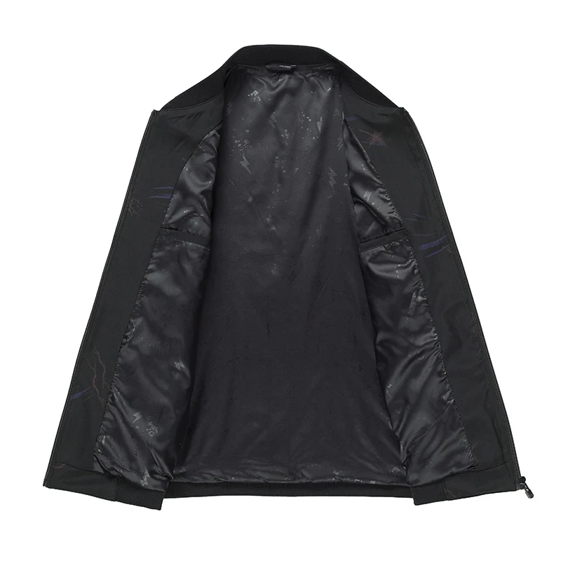 Herren Leichter Bomber mit dezentem Allover-Print, wasserabweisender Oberfläche und Reißverschlusstaschen Drune