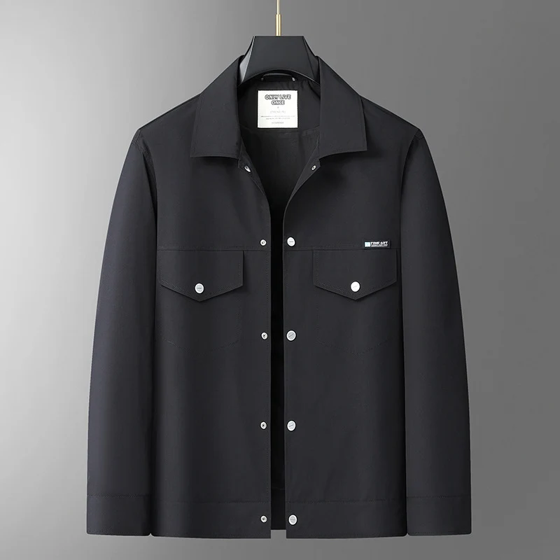 Herren Leichte Worker-Overshirt aus wasserabweisender Mikrofaser mit Druckknopf-Leiste und aufgesetzten Brusttaschen Drune