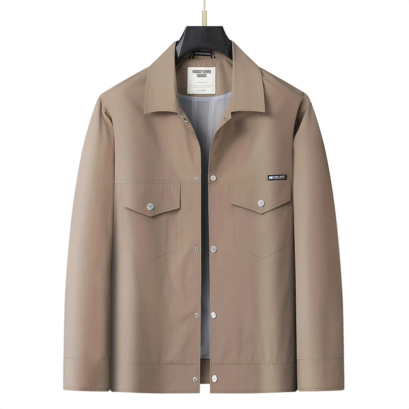 Herren Leichte Worker-Overshirt aus wasserabweisender Mikrofaser mit Druckknopf-Leiste und aufgesetzten Brusttaschen Drune